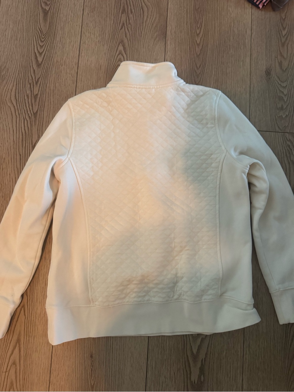 WoMen's LLBEAN White Quilted Half-Zip Pullover Sweater - Picture 2 of 2